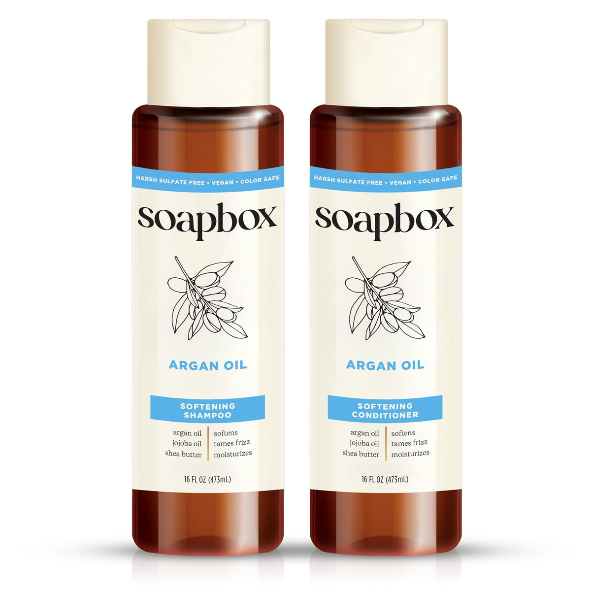 Soapbox Argan Oil & Vanilla Shampoo front view 16oz bottle