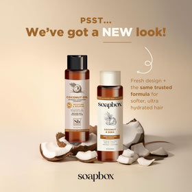 Soapbox Coconut & Shea Conditioner front view 16oz bottle