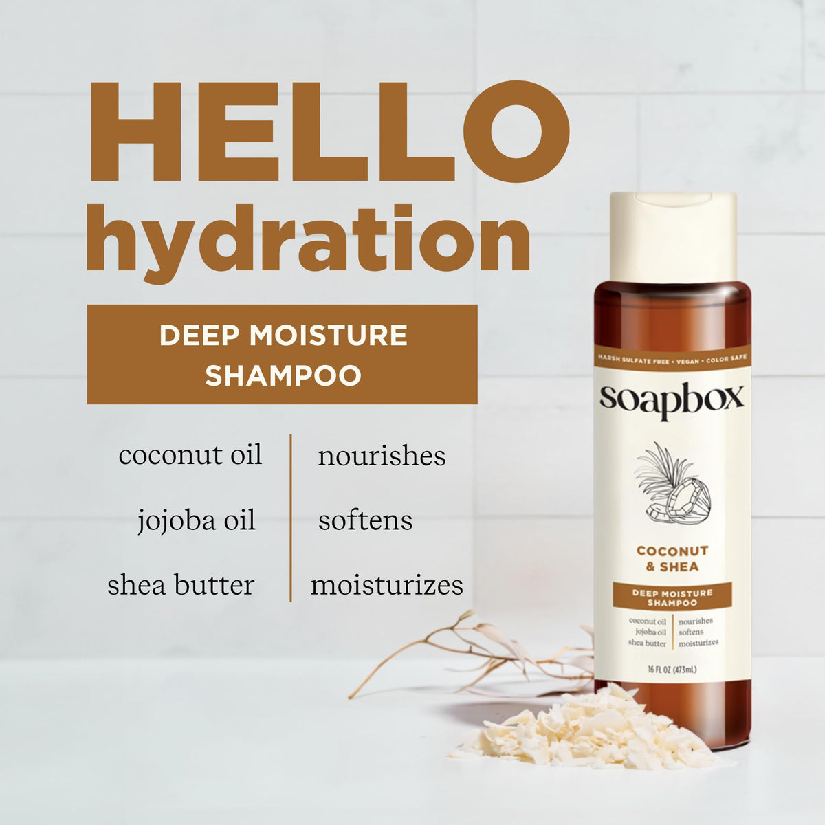 Soapbox Coconut & Shea Shampoo and Conditioner set displayed together