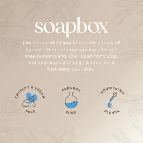 Soapbox Liquid Hand Soap with aloe and shea butter ingredients