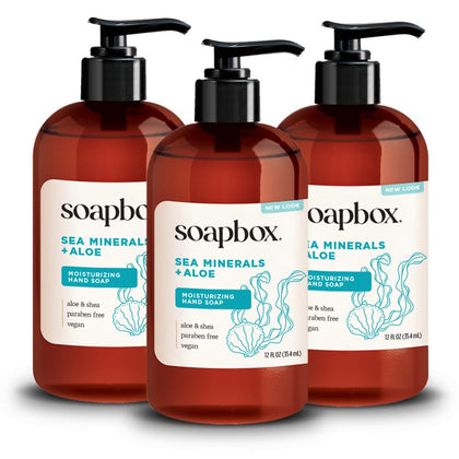 Soapbox Sea Minerals Aloe Liquid Hand Soap 3pk front view