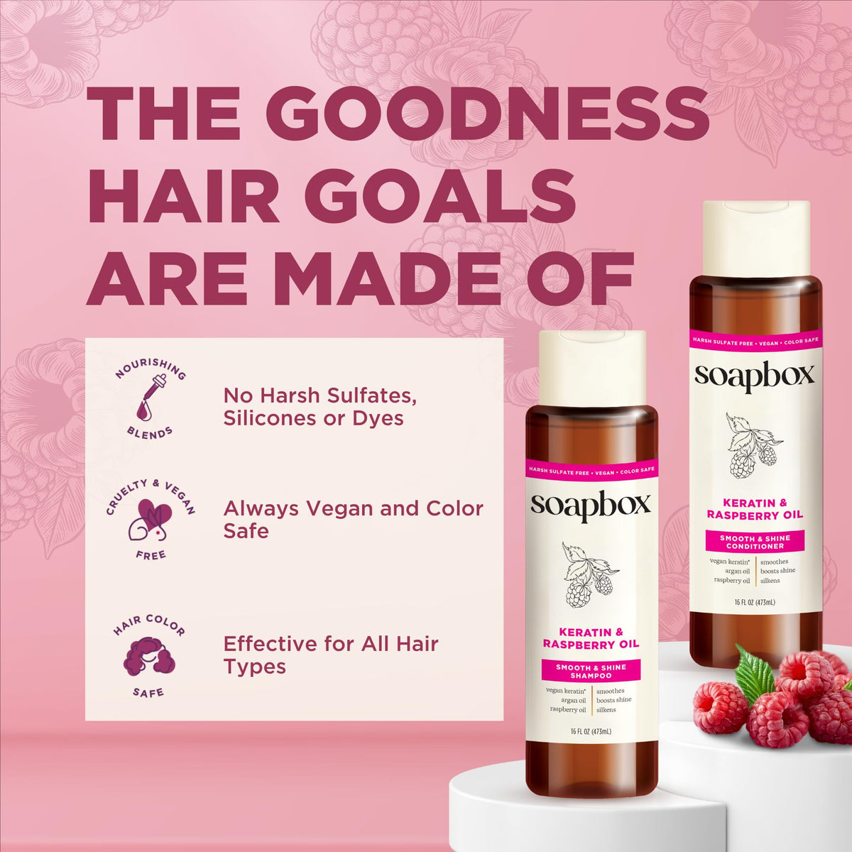 Soapbox shampoo and conditioner set with natural ingredients
