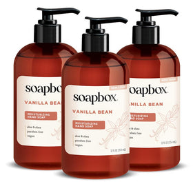 Soapbox Vanilla Bean Liquid Hand Soap 3 pack front view