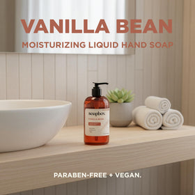 Soapbox Vanilla Bean Liquid Hand Soap close-up of label