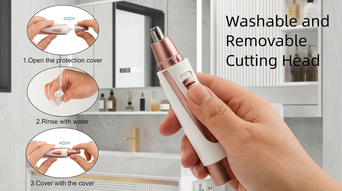 Sodynee Ear and Nose Hair Trimmer showing removable head