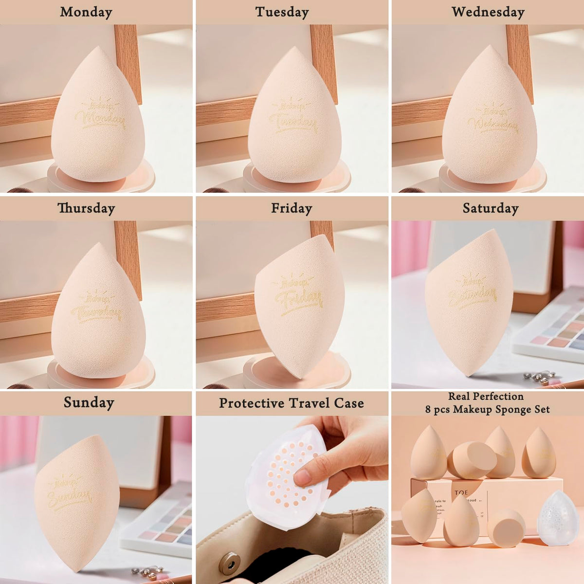 Soft latex-free makeup sponges in different shapes