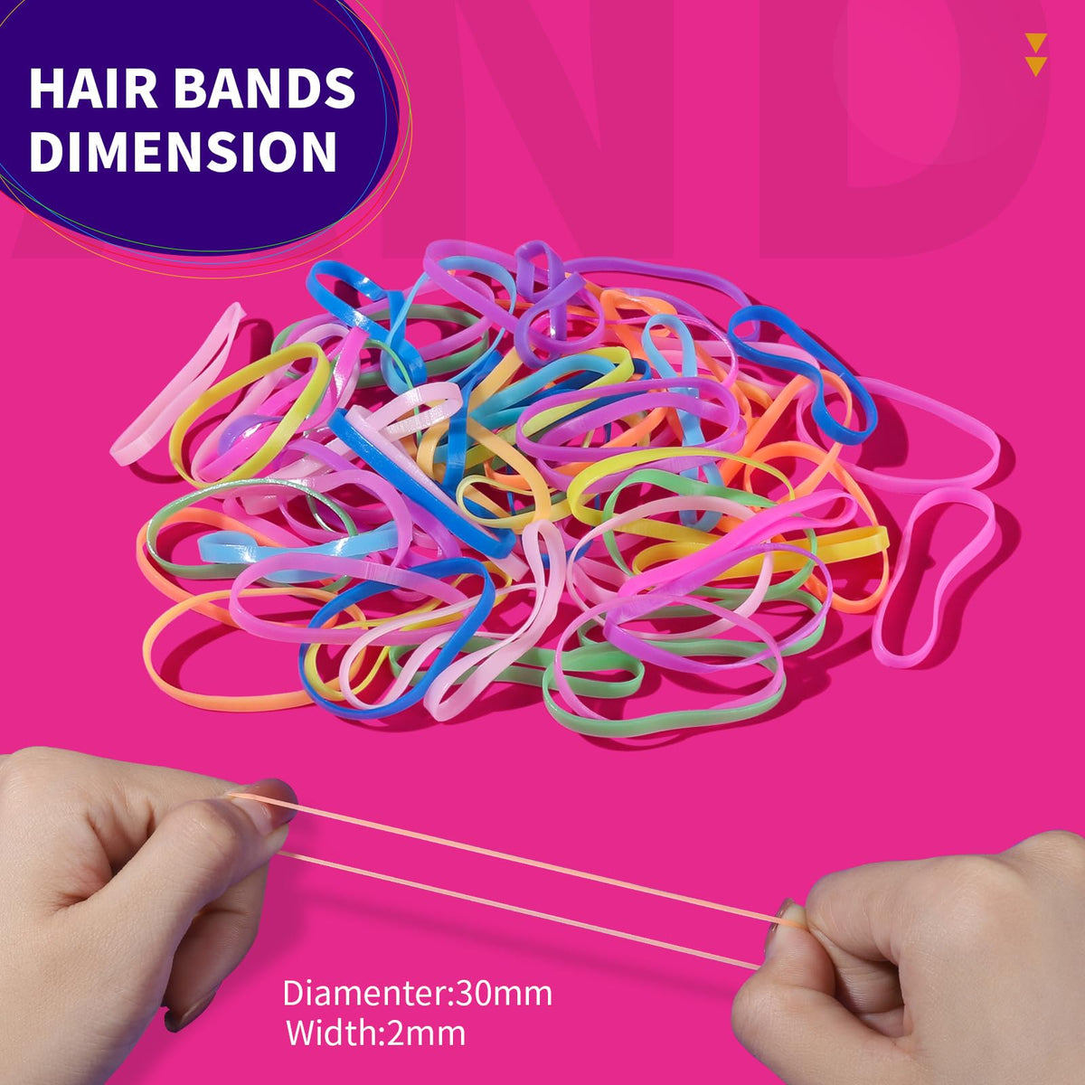 Soft texture of Teenitor elastic hair ties in various colours