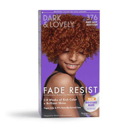 SoftSheen Dark and Lovely Fade Resist Rich Conditioning Colour 376 Red Hot Rhythm packaging front view