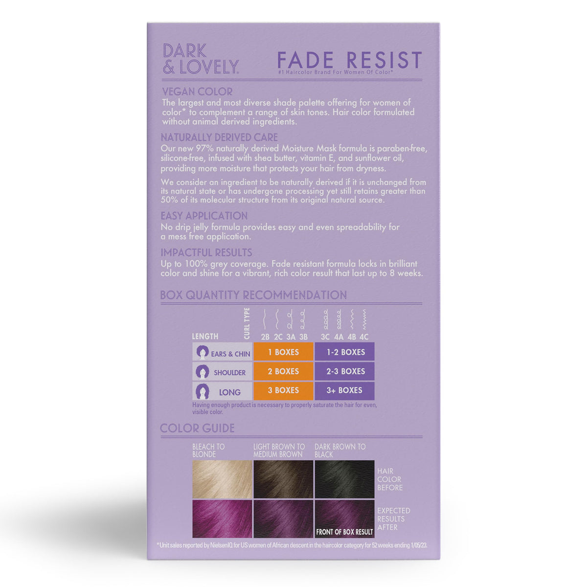 SoftSheen Dark and Lovely Hair Dye Virtual Violet in use