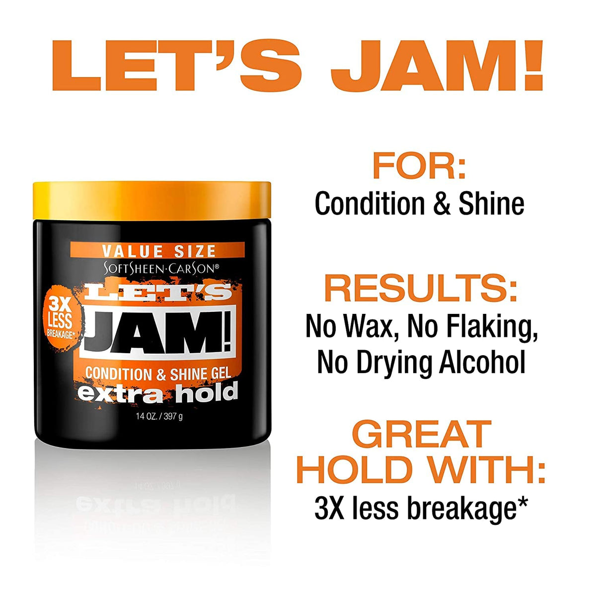 SoftSheen Let's Jam Hair Gel with styling tools