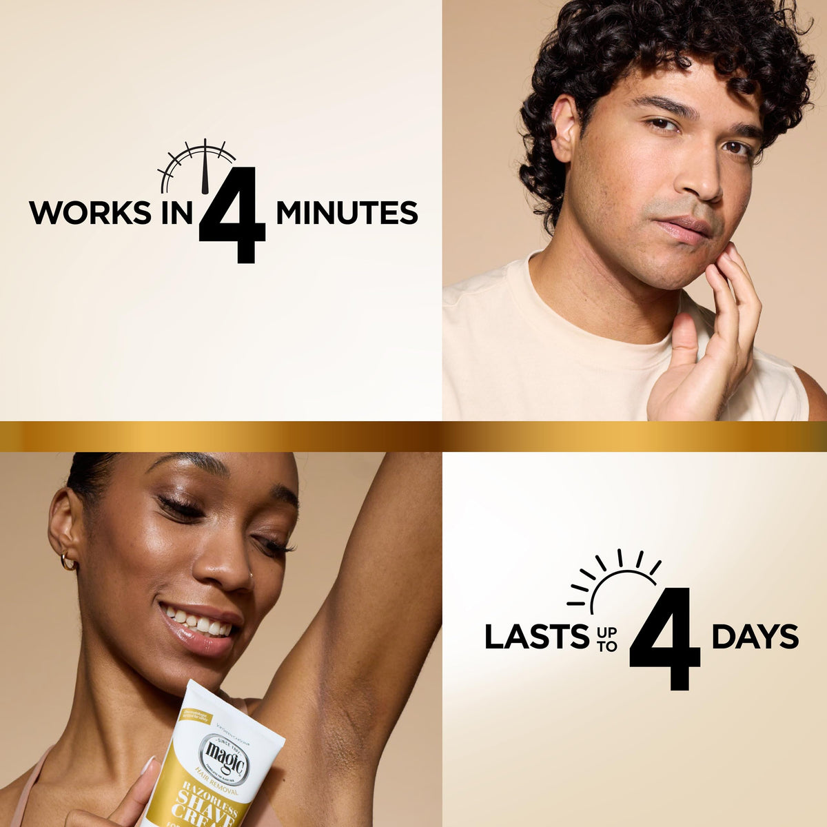 SoftSheen Magic Razorless Shaving Cream application on skin