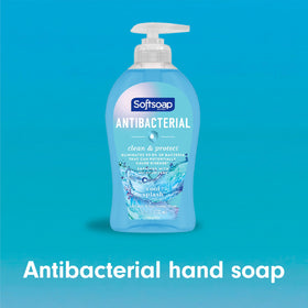 Softsoap Antibacterial Hand Soap 6 pack displayed on a white background