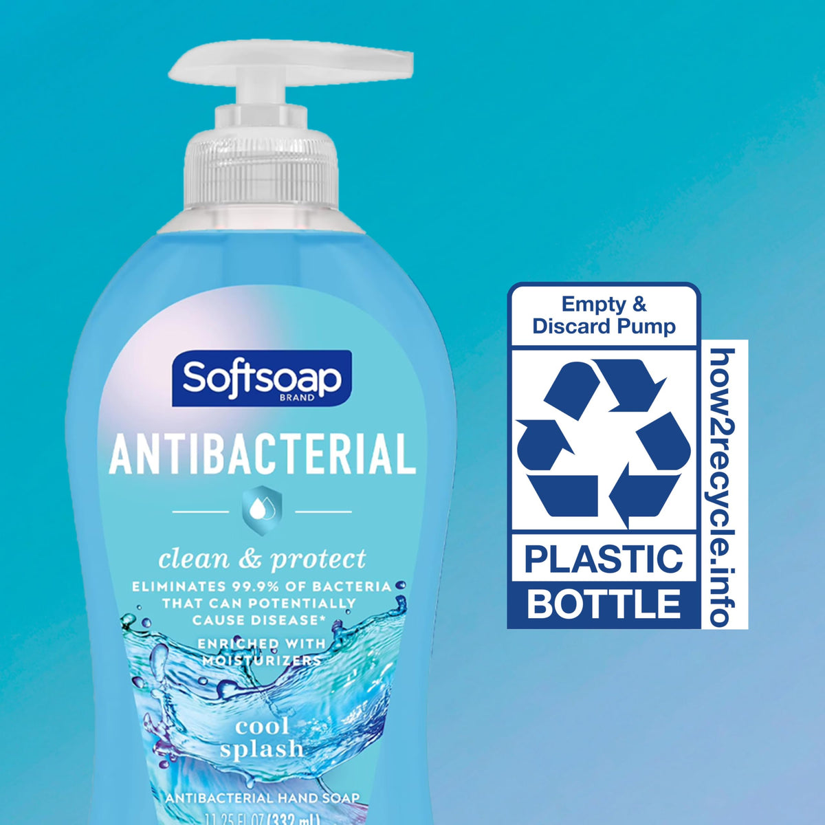 Softsoap Antibacterial Hand Soap pump bottle on a kitchen sink