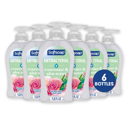 Softsoap Antibacterial Hand Soap Rosewater & Aloe 11.25 oz bottle front view