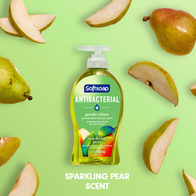 Softsoap Antibacterial Hand Soap Sparkling Pear 11.25 fl oz bottle back view