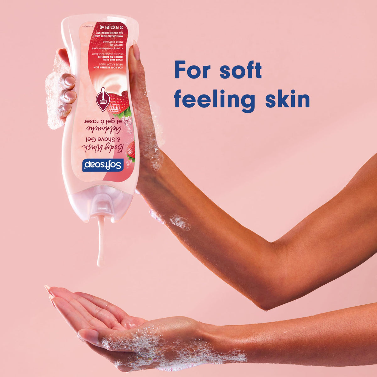 Softsoap Body Wash and Shave Gel 20 fl oz with cap open