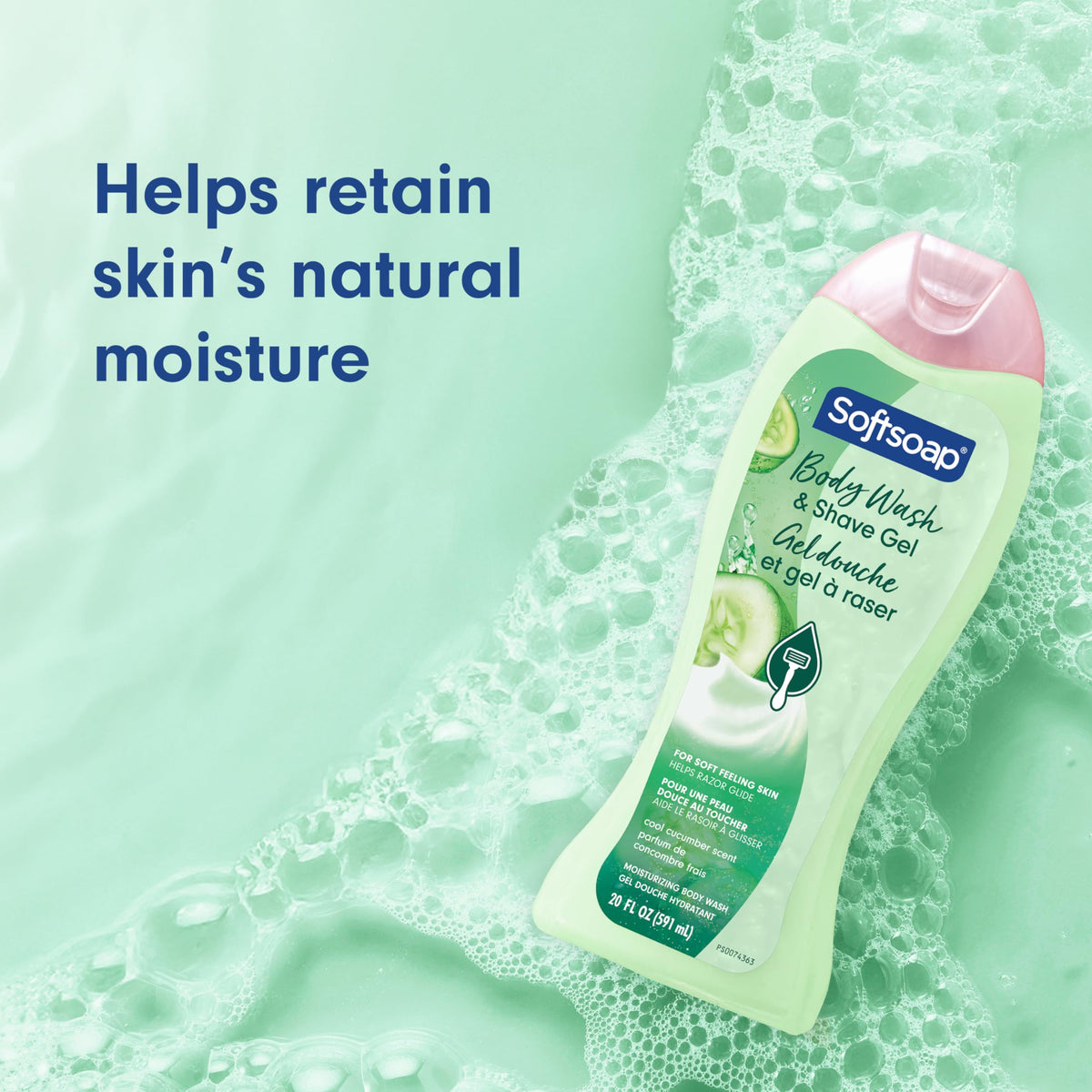 Softsoap body wash with cucumber slices