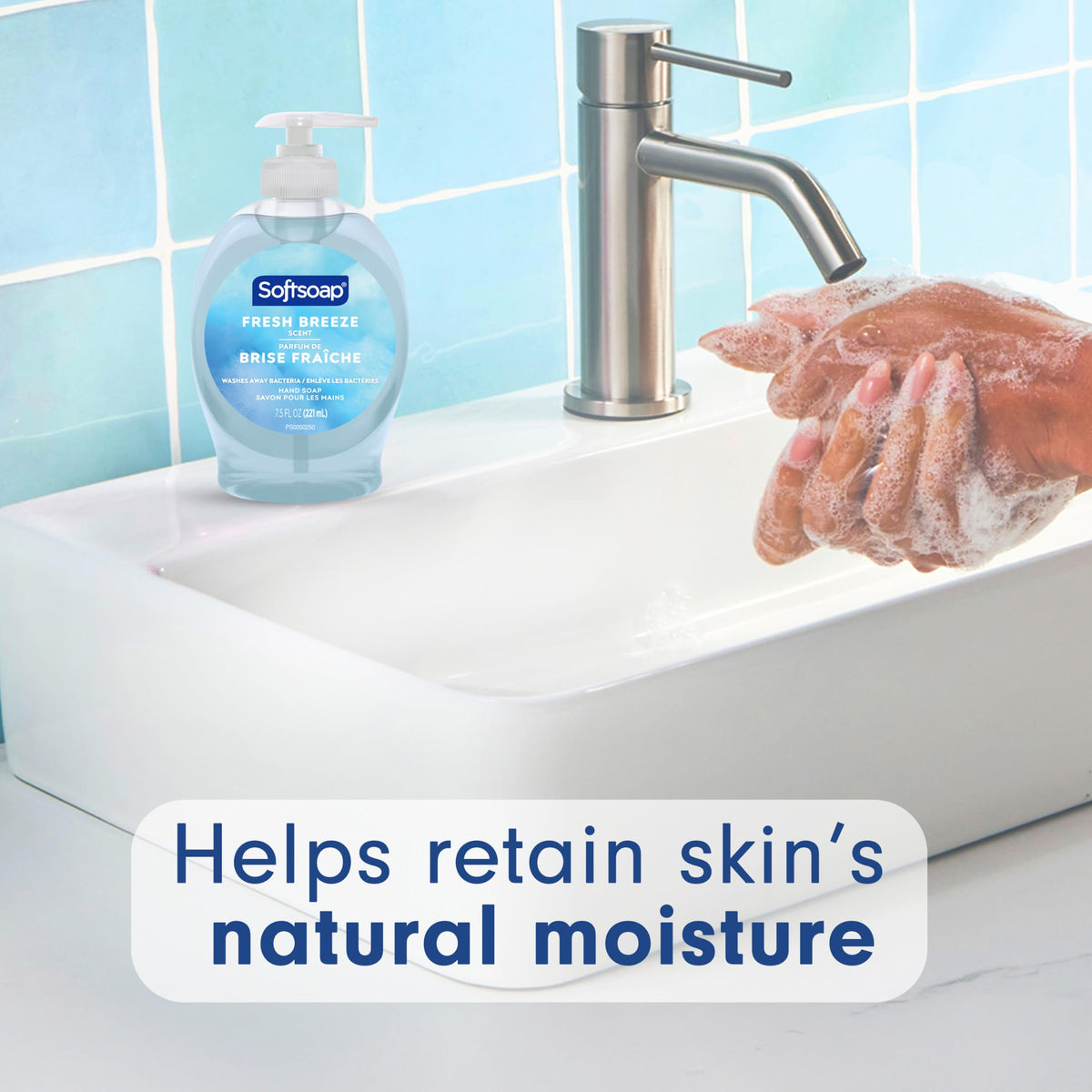 Softsoap Liquid Hand Soap Fresh Breeze lather demonstration