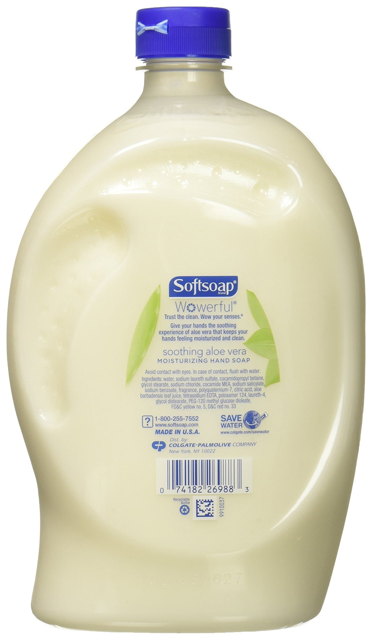 Softsoap Liquid Hand Soap Refill 56 fl oz back view with ingredients