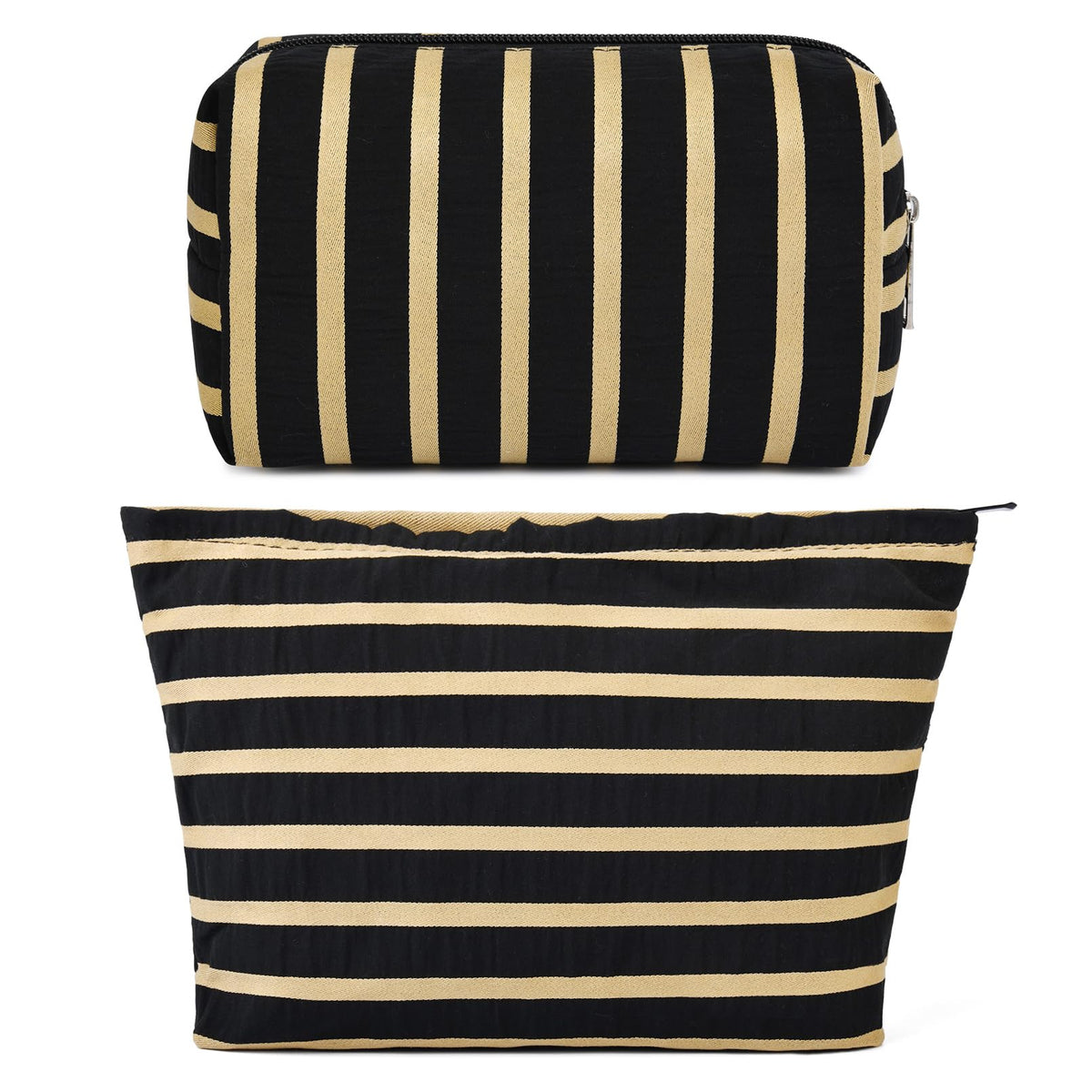 SOIDRAM 2 Pack Makeup Bag Large Stripe Design front view