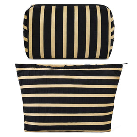 SOIDRAM 2 Pack Makeup Bag Large Stripe Design front view