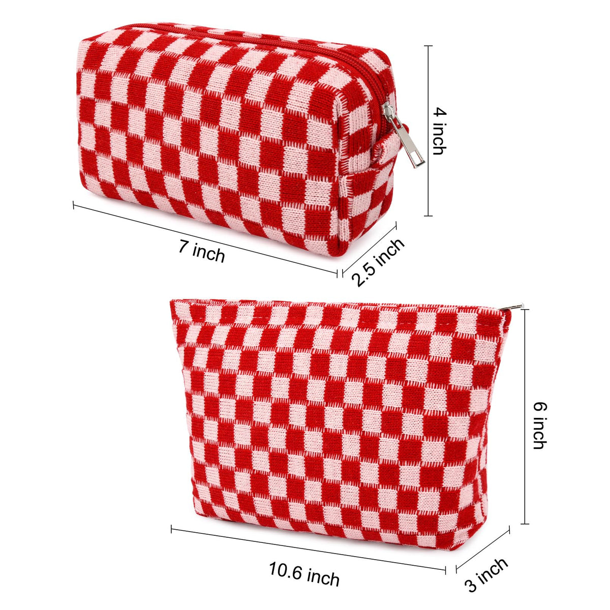 SOIDRAM Checkered Makeup Bag Set open view displaying contents