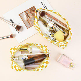 SOIDRAM Checkered Makeup Bag Set packaging display