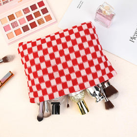 SOIDRAM Checkered Makeup Bag Set packaging display