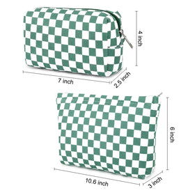 SOIDRAM checkered makeup pouch side view