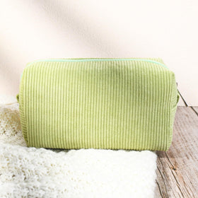 SOIDRAM Corduroy Makeup Bag close-up of fabric texture