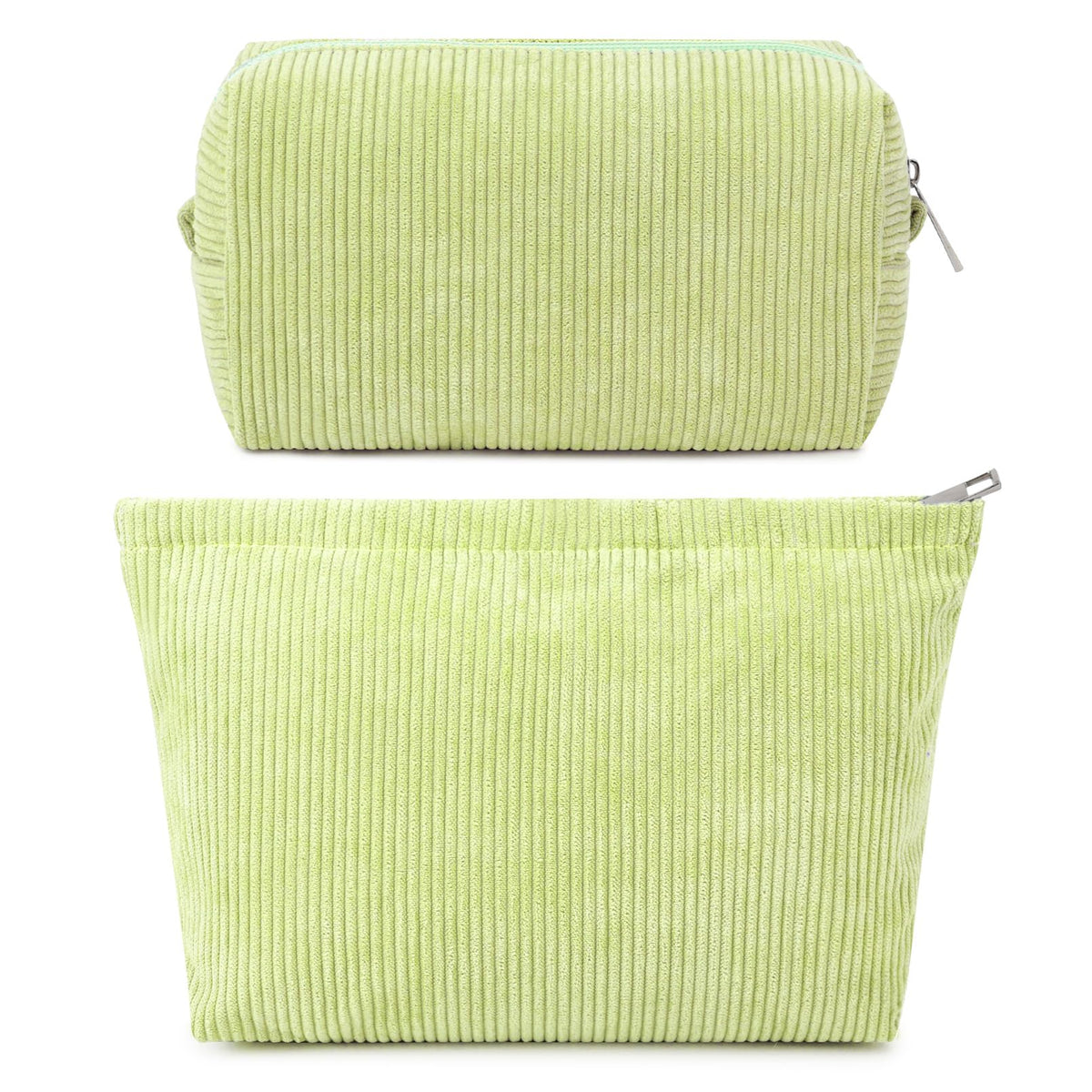 SOIDRAM Corduroy Makeup Bag front view in light green