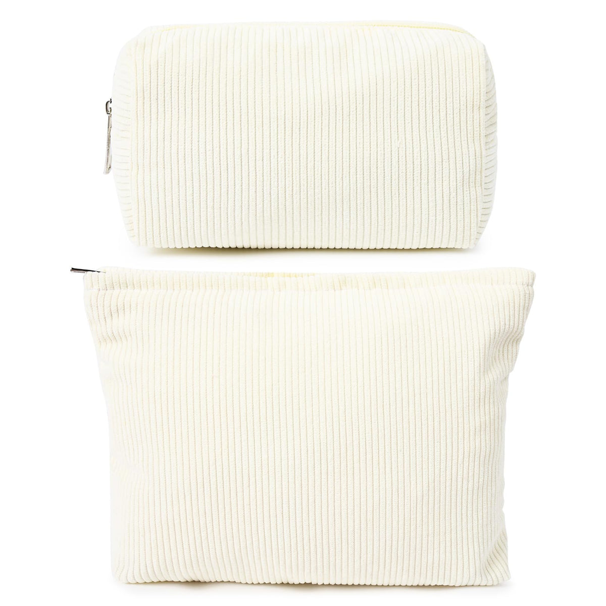 SOIDRAM Corduroy Makeup Bag Set front view showing two bags