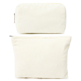 SOIDRAM Corduroy Makeup Bag Set front view showing two bags