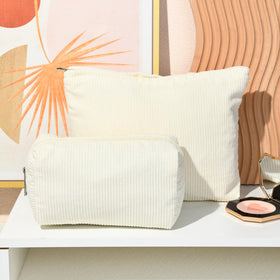 SOIDRAM Corduroy Makeup Bag showing stylish design