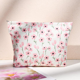 SOIDRAM floral makeup bag with cosmetics inside
