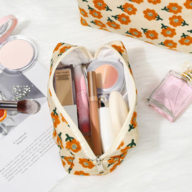 SOIDRAM Flower Makeup Bag Set folded for storage