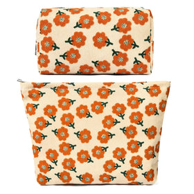 SOIDRAM Flower Makeup Bag Set front view with floral design