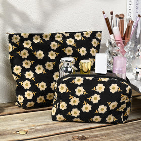SOIDRAM Flower Makeup Bag Set with metal zipper pulls