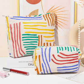 SOIDRAM large capacity makeup bag open showing contents