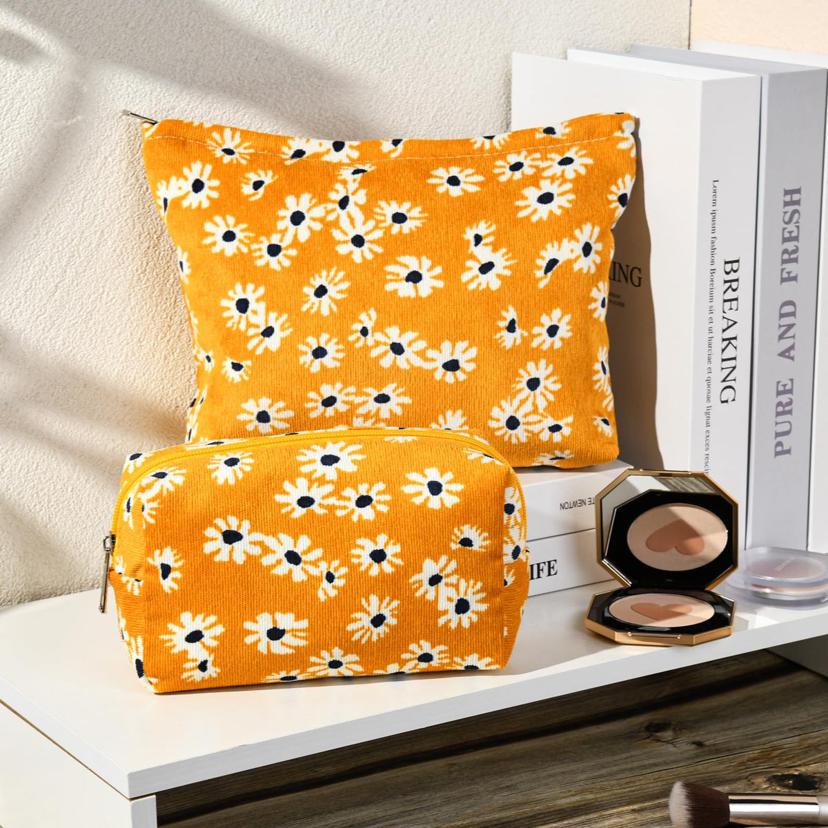 SOIDRAM large cosmetic bag open showing makeup storage