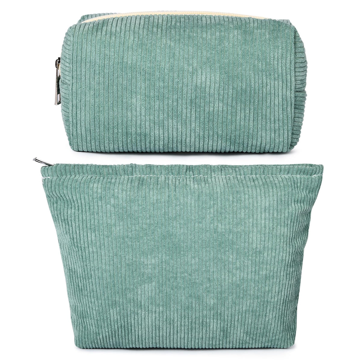 SOIDRAM large green corduroy makeup bag front view