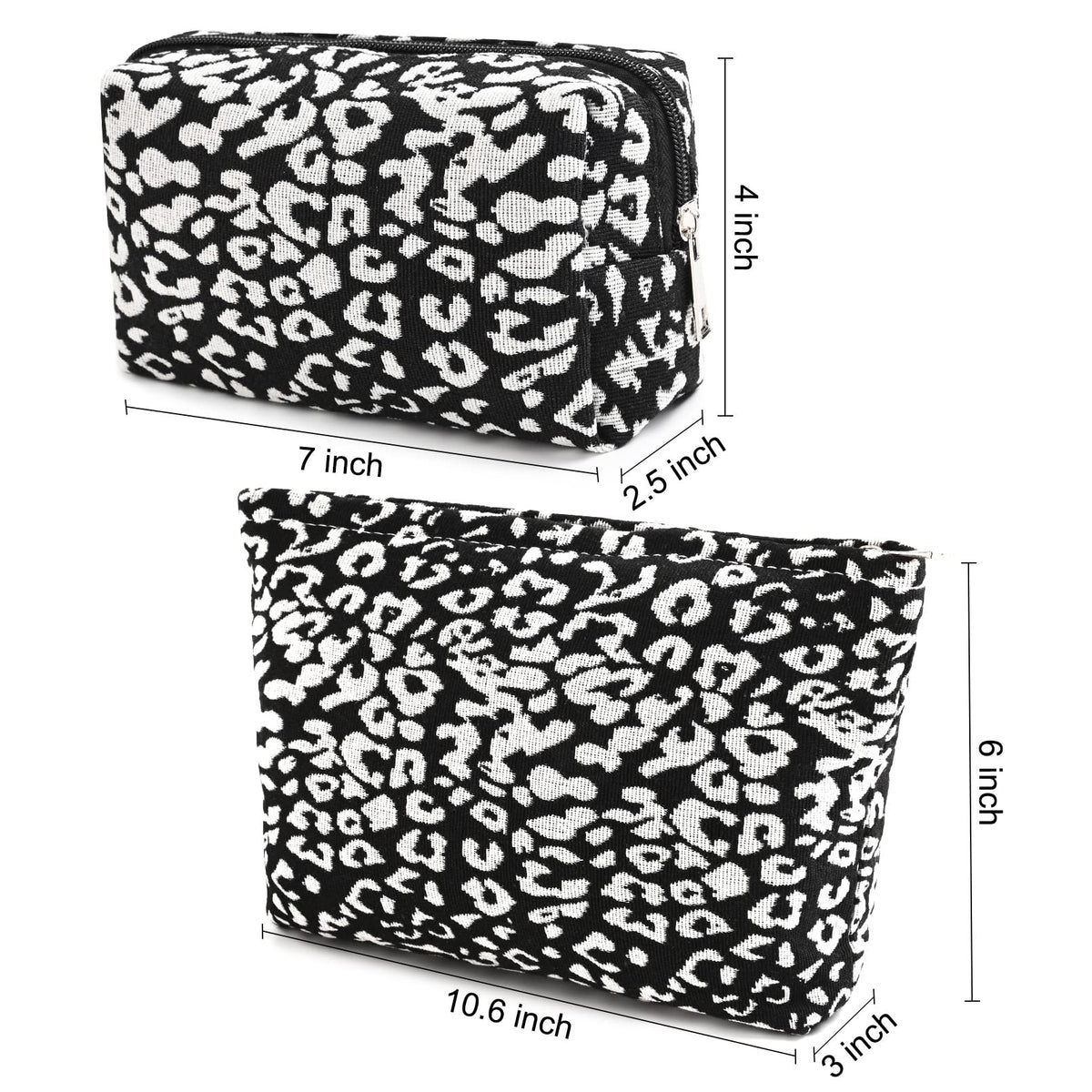 SOIDRAM Leopard Print Makeup Bag in travel setting