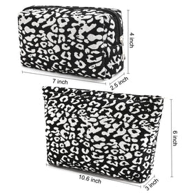 SOIDRAM Leopard Print Makeup Bag in travel setting