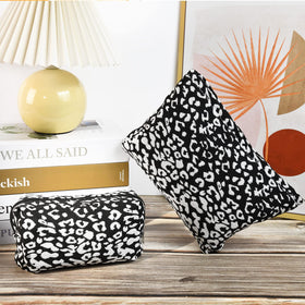 SOIDRAM Leopard Print Makeup Bag with travel essentials