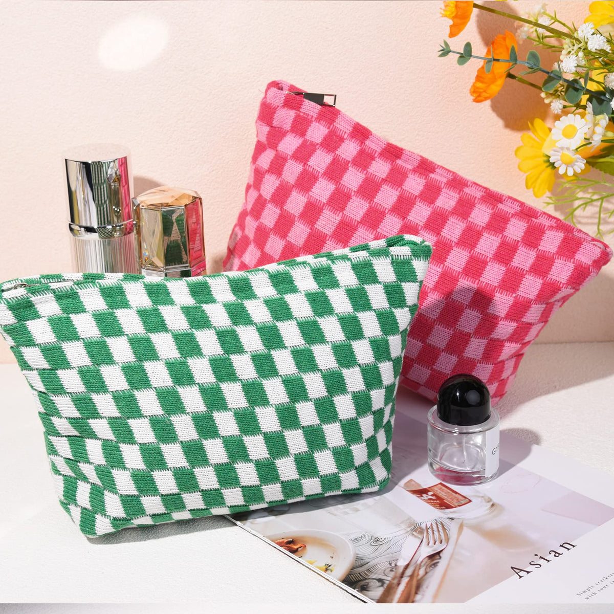 SOIDRAM makeup bag with beauty products inside