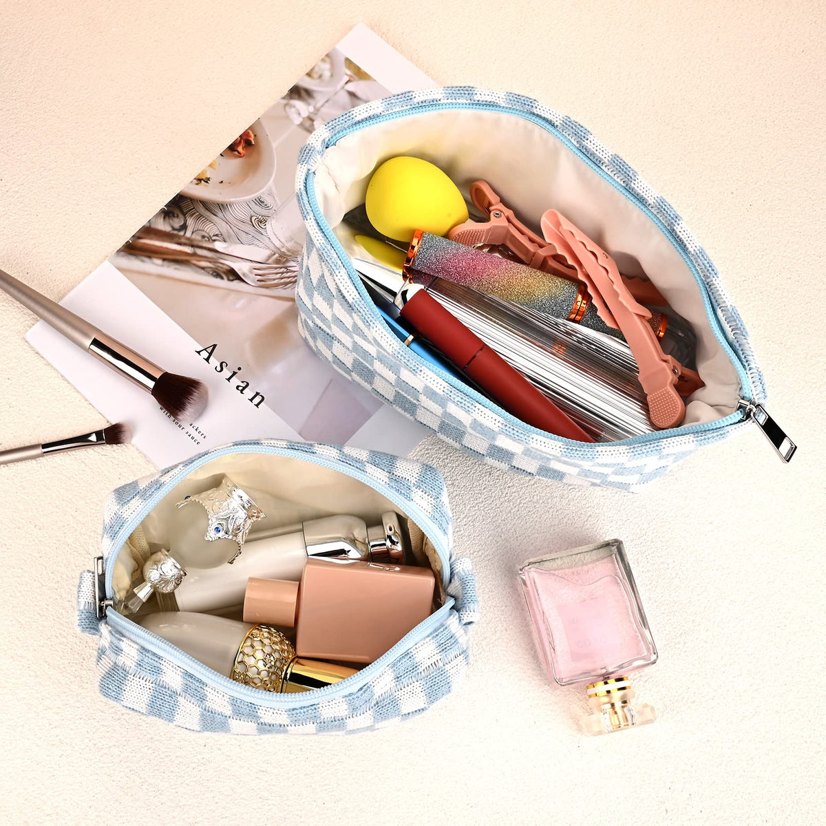 SOIDRAM makeup bag with cosmetics inside