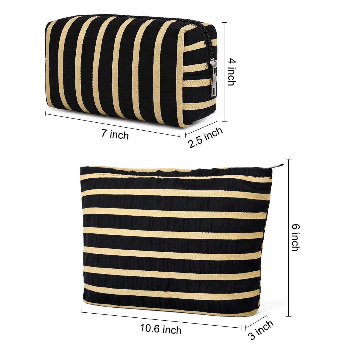 SOIDRAM Makeup Bag with metal zipper pulls open view
