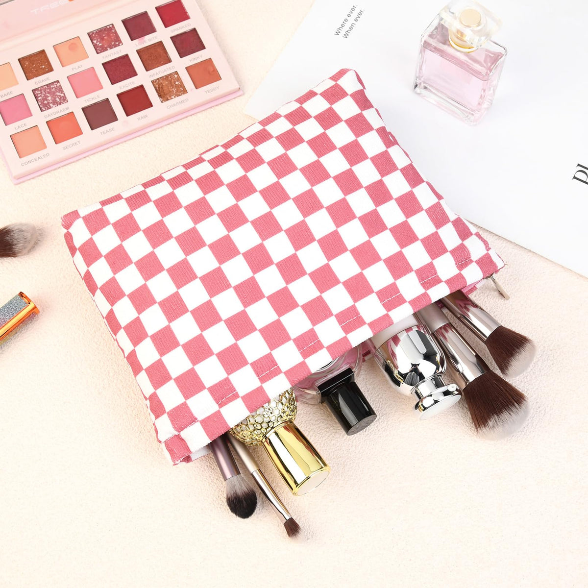 SOIDRAM makeup bags with travel essentials
