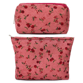 SOIDRAM Rose Makeup Bag front view with floral design