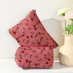 SOIDRAM Rose Makeup Bag open view displaying interior